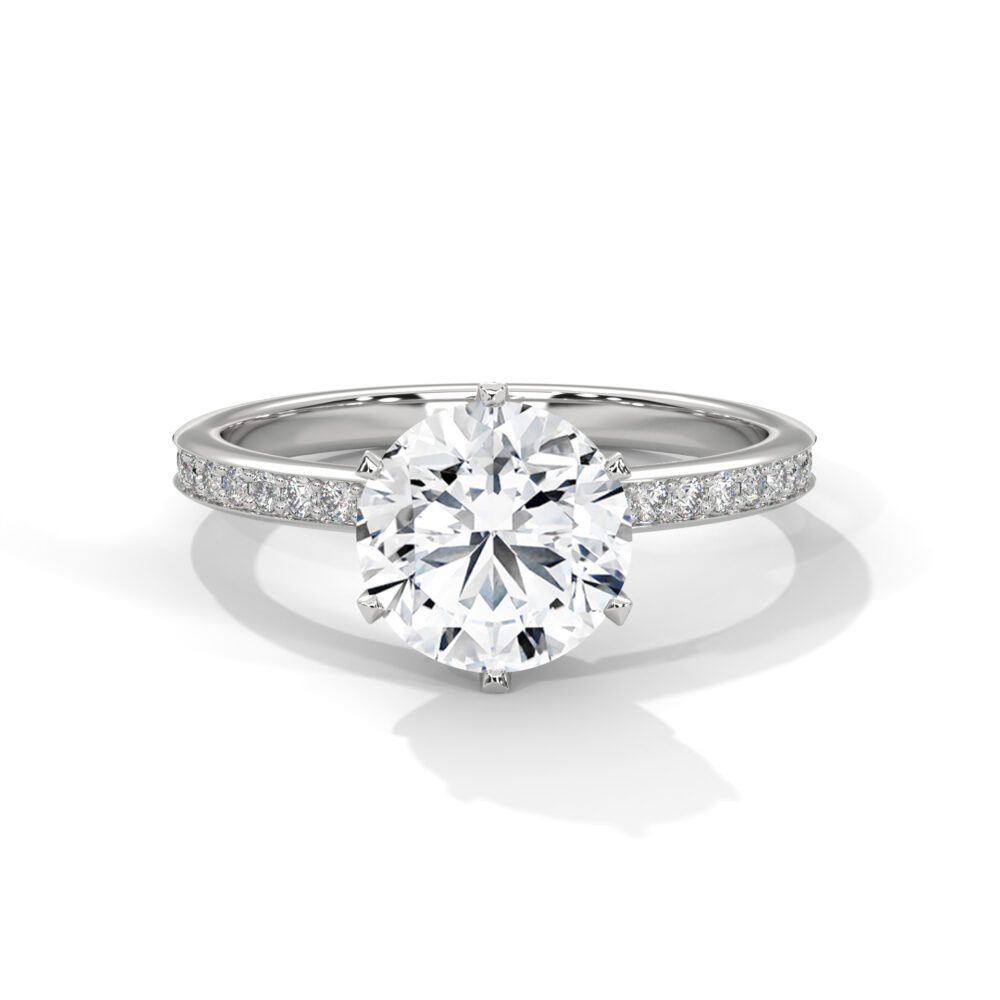 1.5 CT Round Lab Grown Diamond Halo Engagement Ring for Women