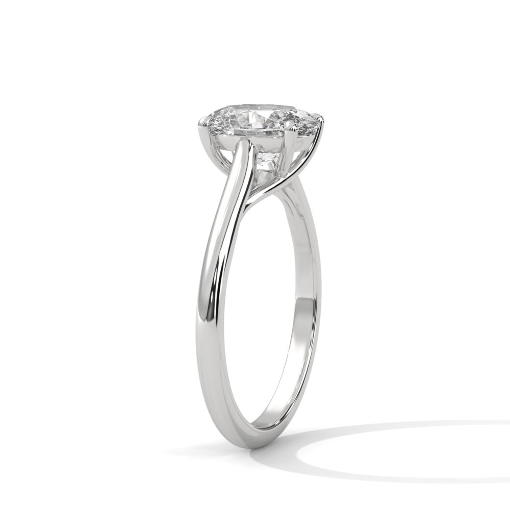 3 CT Oval cut Lab Grown Diamond Engagement Ring for Women - Image 2