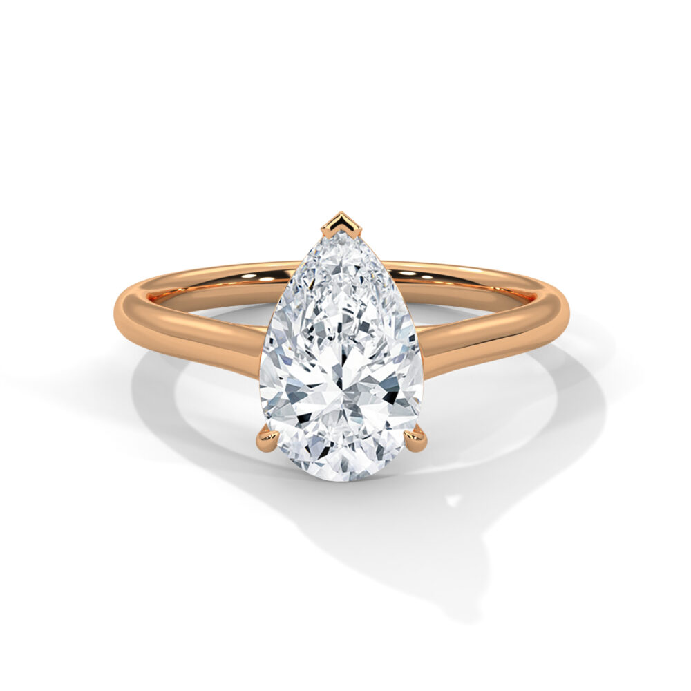 1 CT Pear Shaped Lab Grown Diamond Engagement Ring - Image 5