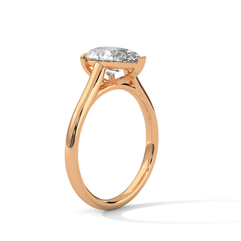 1 CT Pear Shaped Lab Grown Diamond Engagement Ring - Image 6