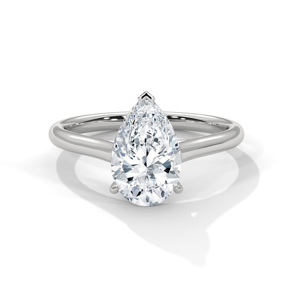 1 CT Pear Shaped Lab Grown Diamond Engagement Ring