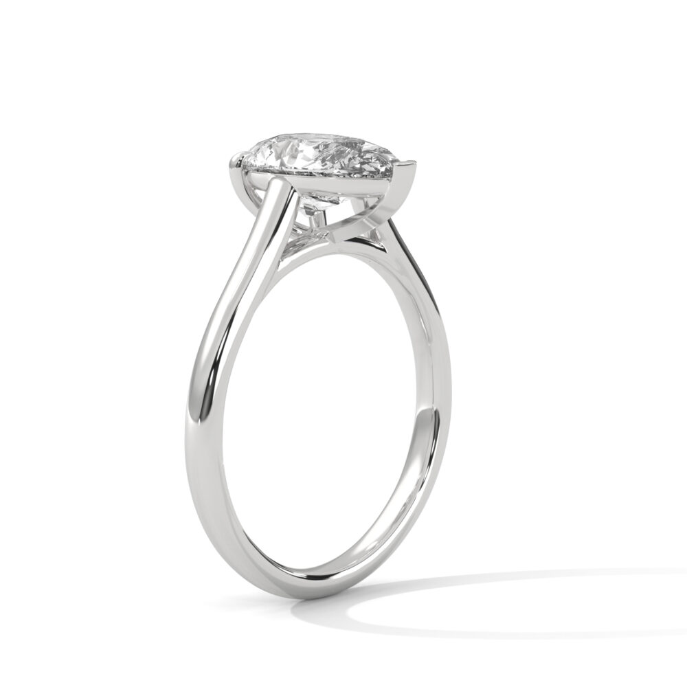 1 CT Pear Shaped Lab Grown Diamond Engagement Ring - Image 3