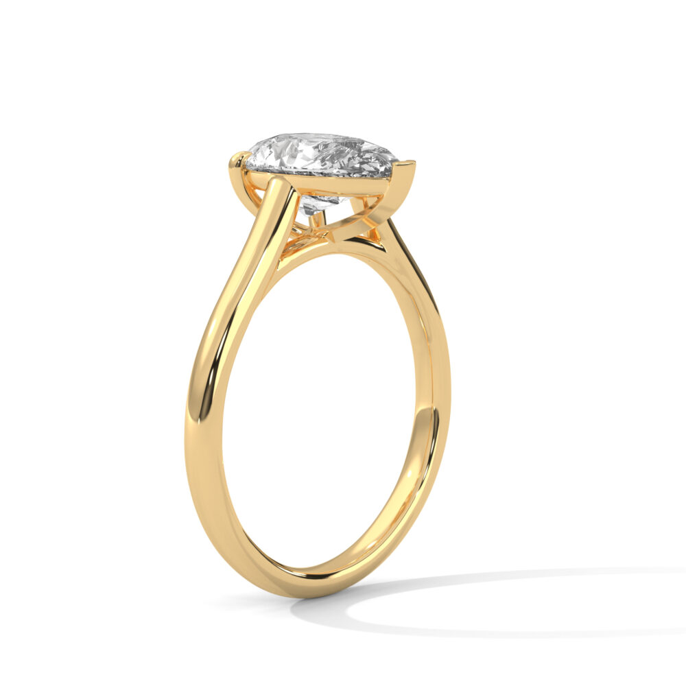 1 CT Pear Shaped Lab Grown Diamond Engagement Ring - Image 11