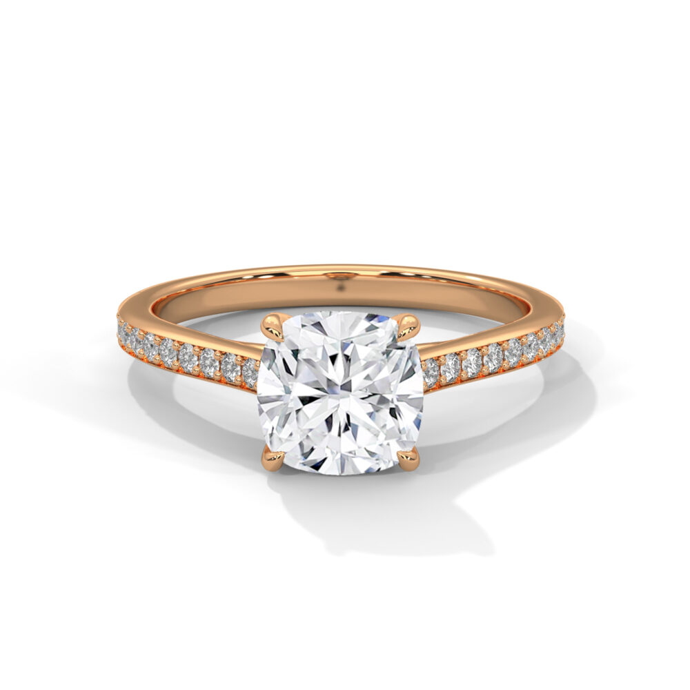 2 CT Cushion Cut Lab Grown Diamond Wedding Ring - Image 5