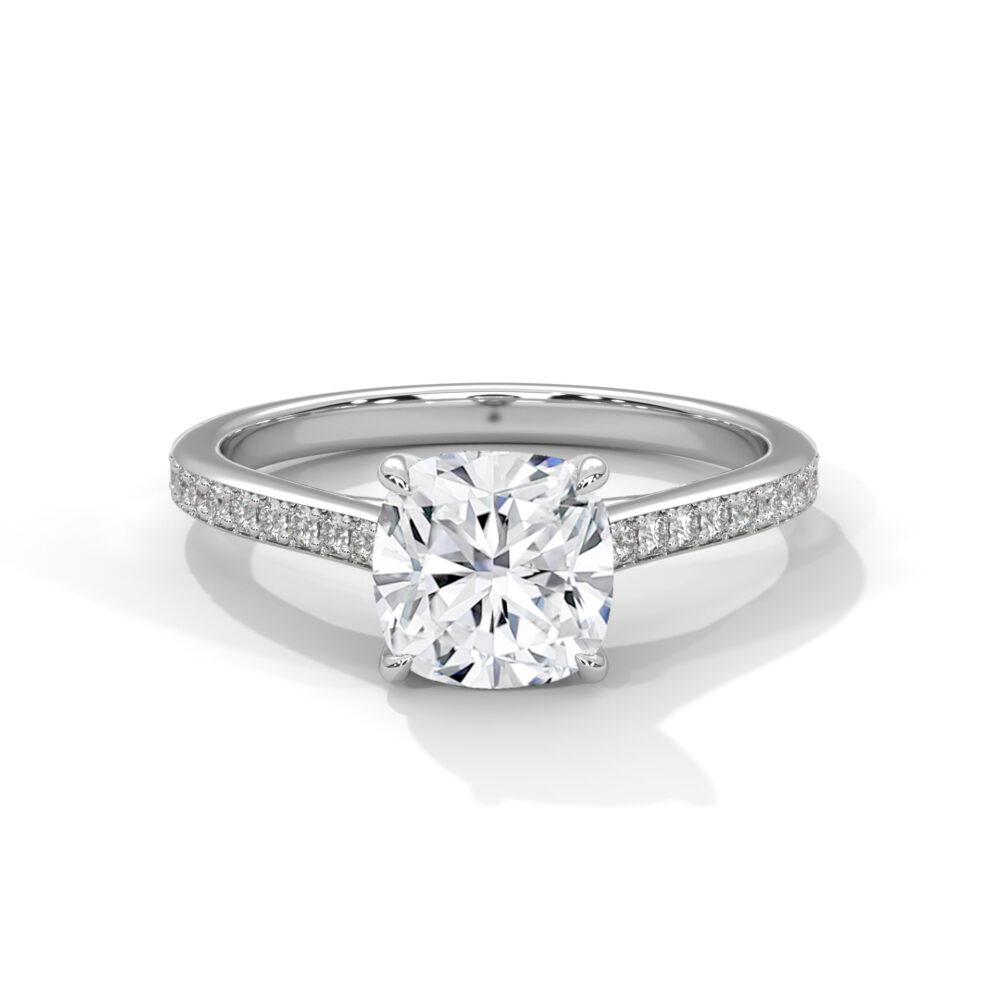 2 CT Cushion Cut Lab Grown Diamond Wedding Ring - Image 9