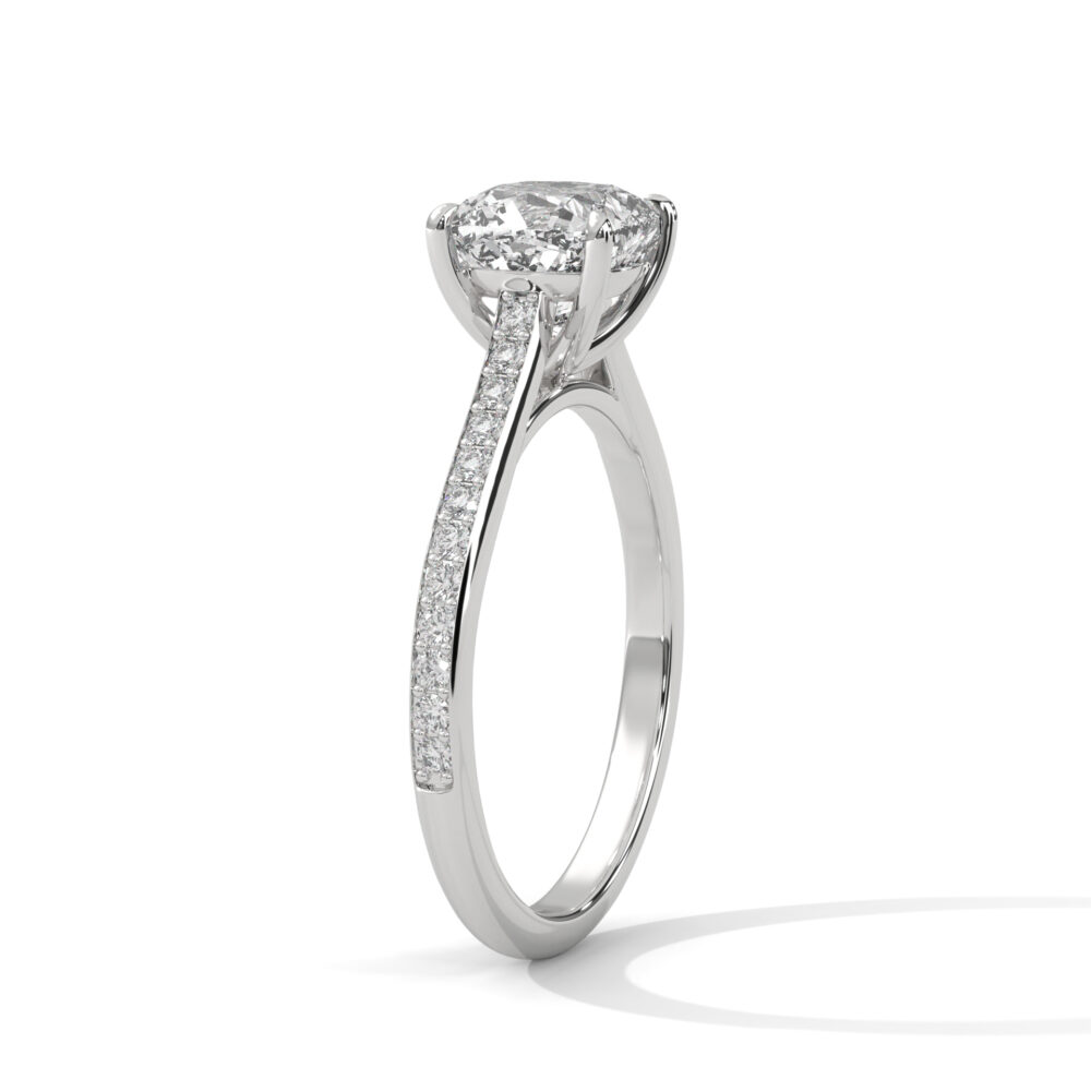 2 CT Cushion Cut Lab Grown Diamond Wedding Ring - Image 11