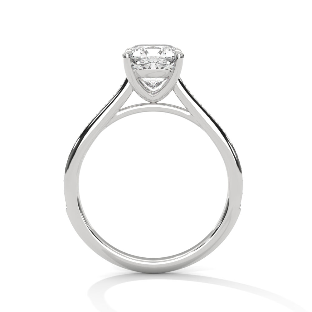 2 CT Cushion Cut Lab Grown Diamond Wedding Ring - Image 10