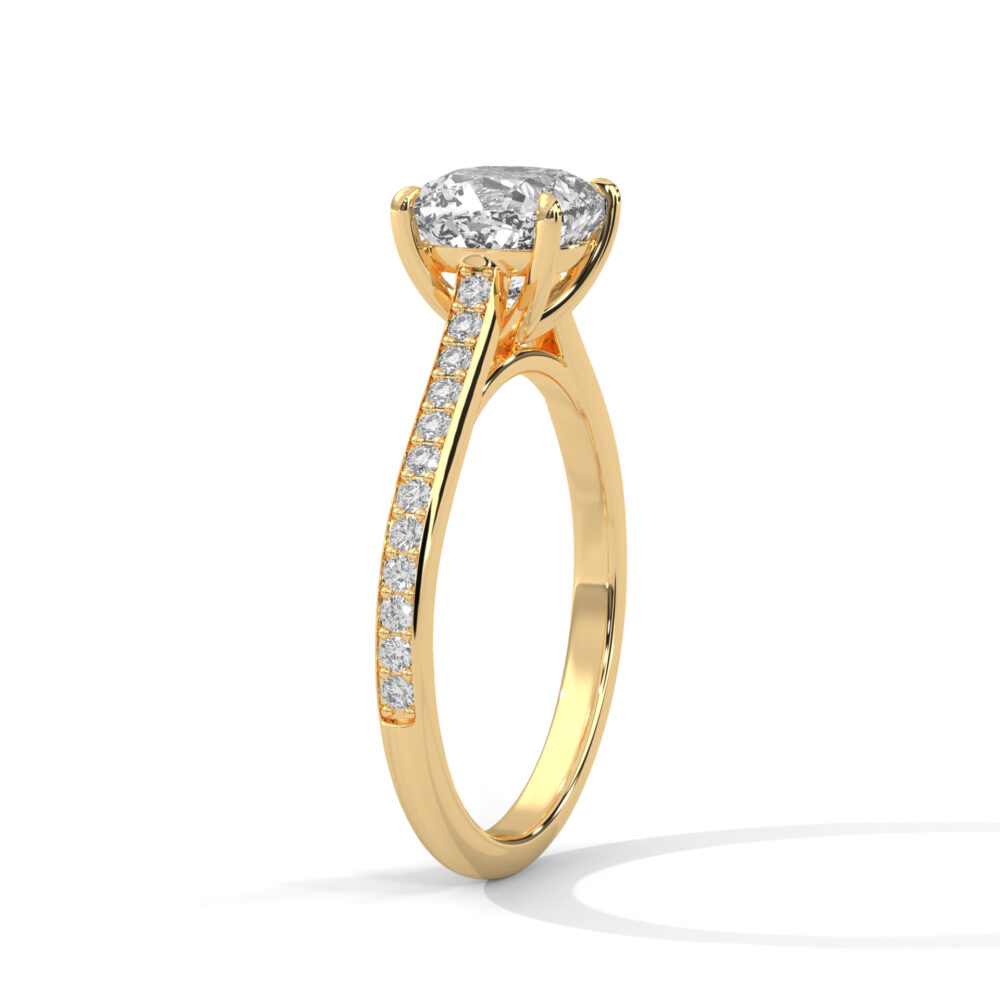 2 CT Cushion Cut Lab Grown Diamond Wedding Ring - Image 4
