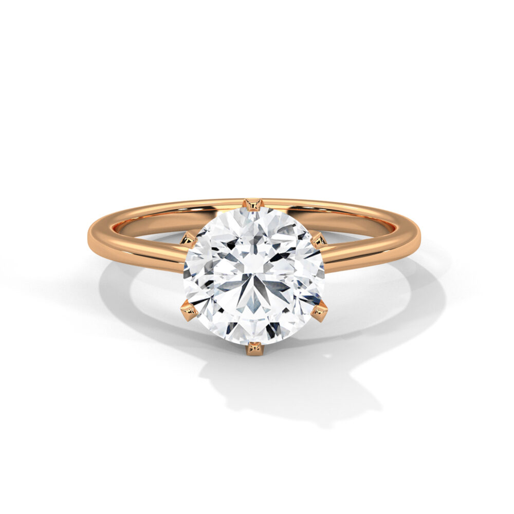 1.5 CT Round Six Prongs Lab Grown Eco Friendly Diamond Engagement Ring for Women - Image 6