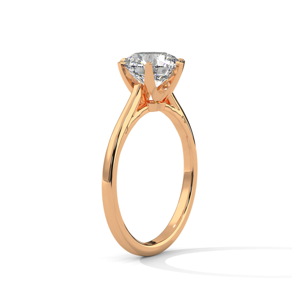 1.5 CT Round Six Prongs Lab Grown Eco Friendly Diamond Engagement Ring for Women - Image 7