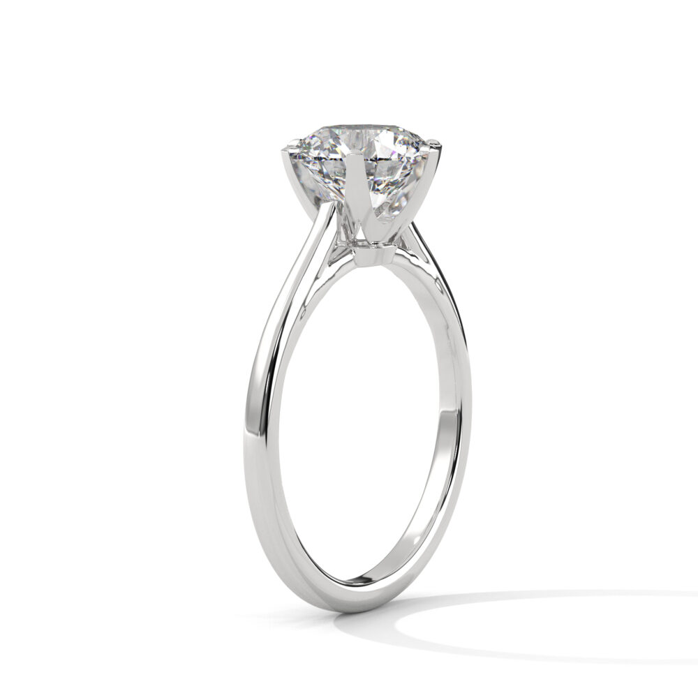 1.5 CT Round Six Prongs Lab Grown Eco Friendly Diamond Engagement Ring for Women - Image 3