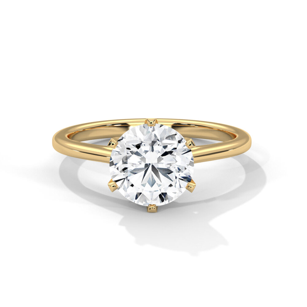 1.5 CT Round Six Prongs Lab Grown Eco Friendly Diamond Engagement Ring for Women - Image 4