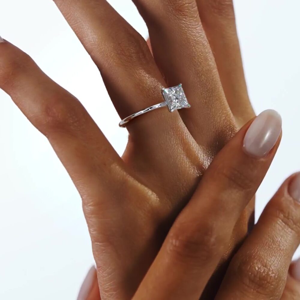 1.5 CT Princess Cut Lab Diamond Engagement Ring for Women - Image 2