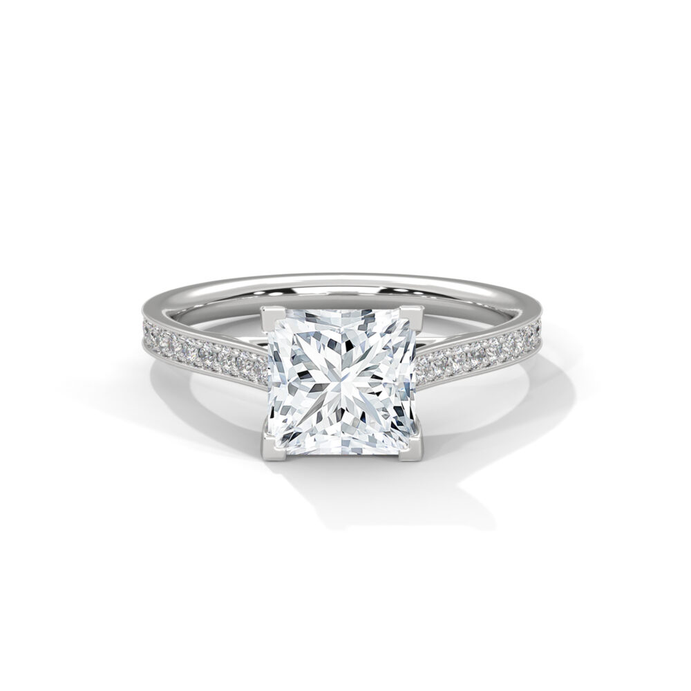 1.5 CT Princess Cut Lab Diamond Engagement Ring for Women