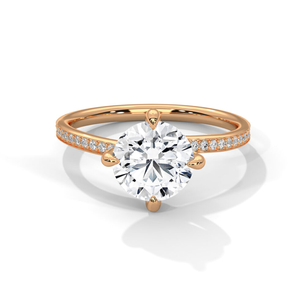 1.1 CT Round Lab Grown Eco Friendly Diamond Engagement Ring - Image 4