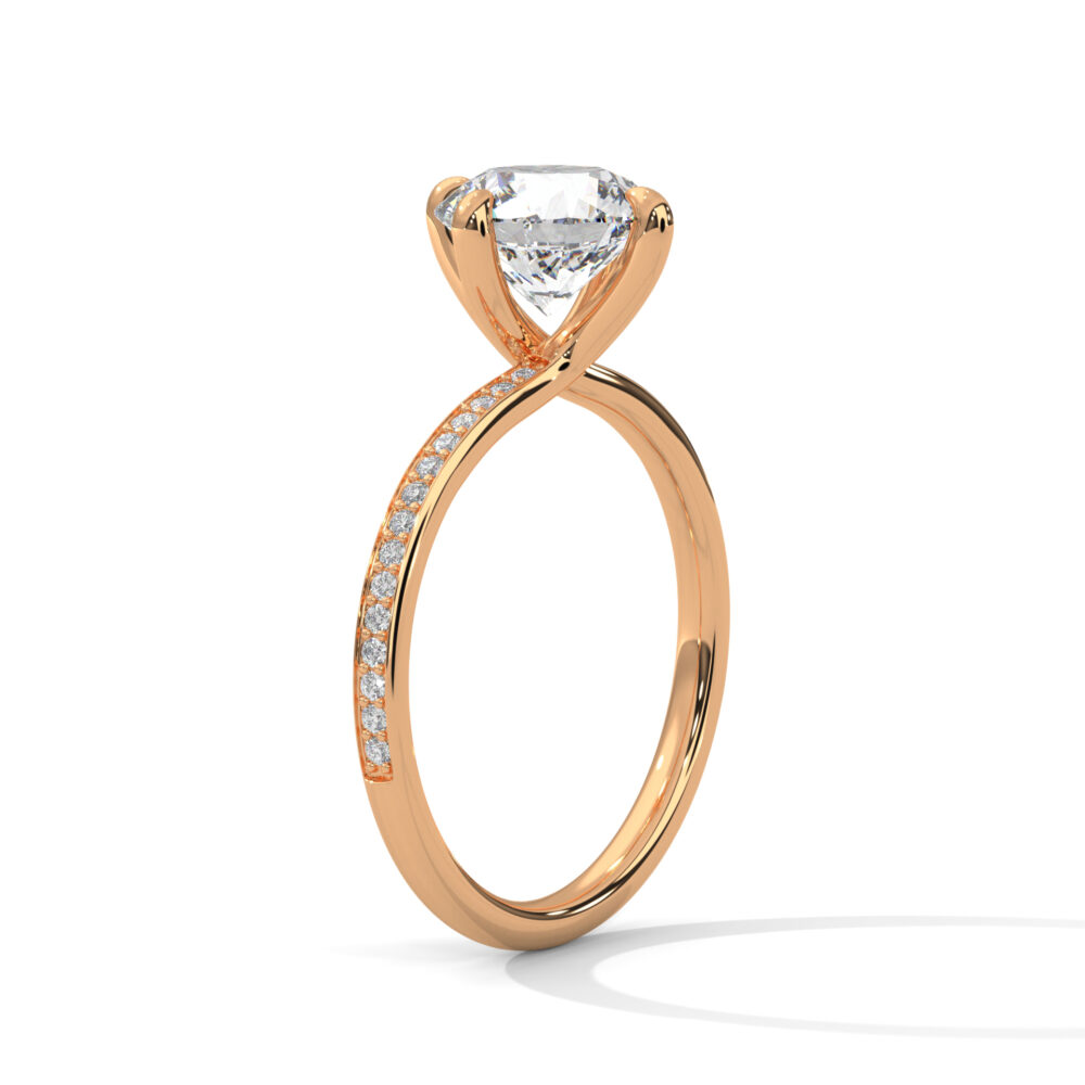 1.1 CT Round Lab Grown Eco Friendly Diamond Engagement Ring - Image 5