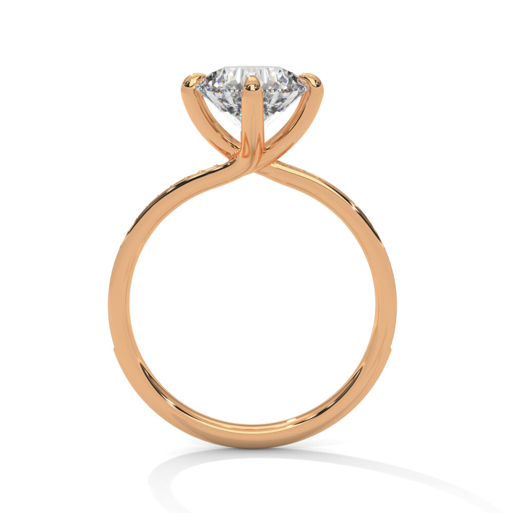 1.1 CT Round Lab Grown Eco Friendly Diamond Engagement Ring - Image 6