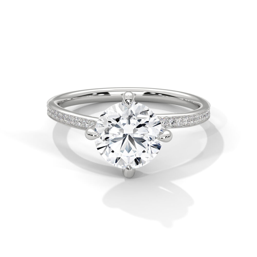 1.1 CT Round Lab Grown Eco Friendly Diamond Engagement Ring - Image 7