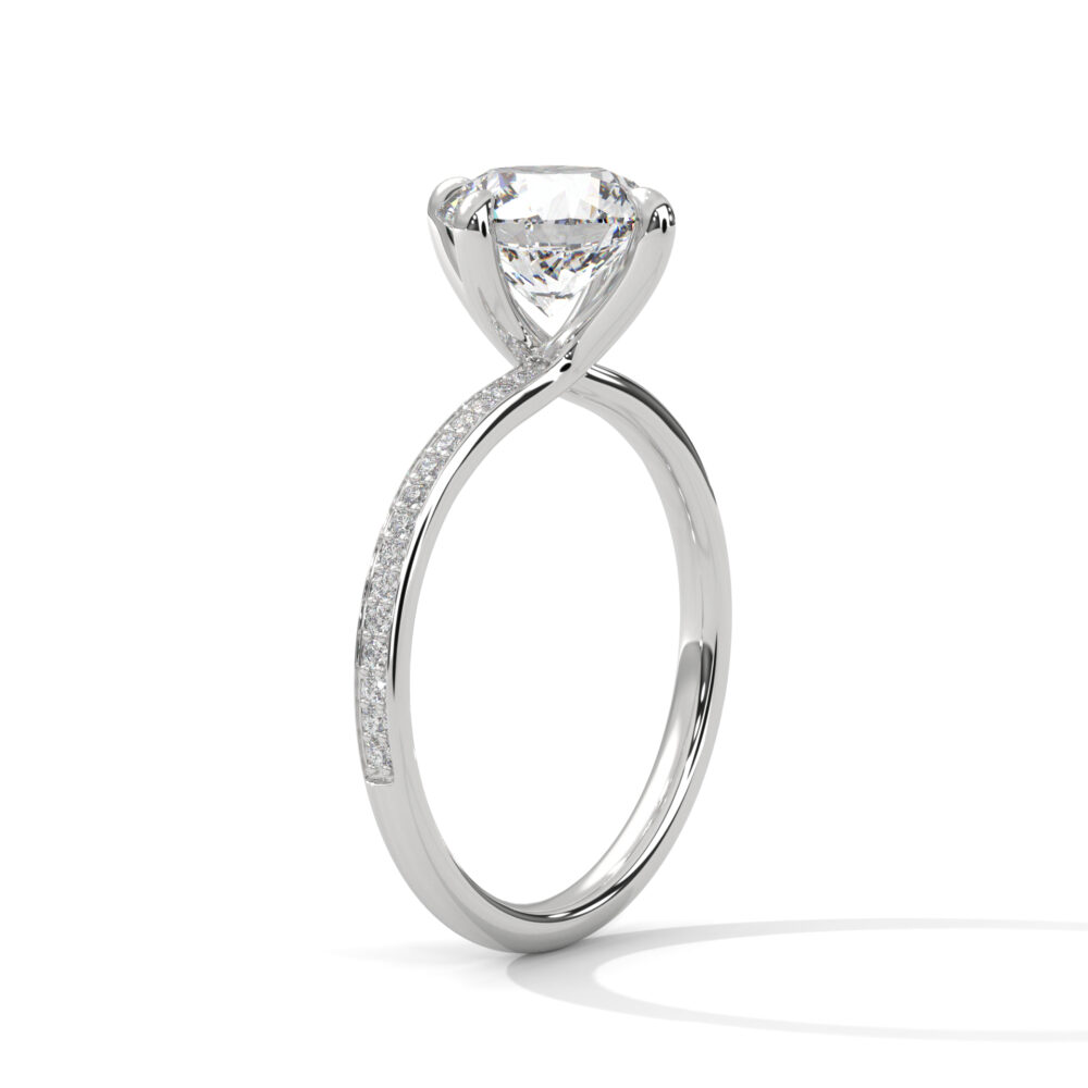1.1 CT Round Lab Grown Eco Friendly Diamond Engagement Ring - Image 9