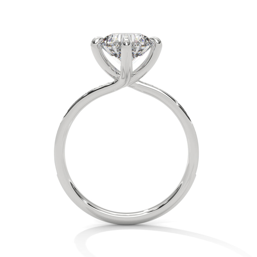 1.1 CT Round Lab Grown Eco Friendly Diamond Engagement Ring - Image 8