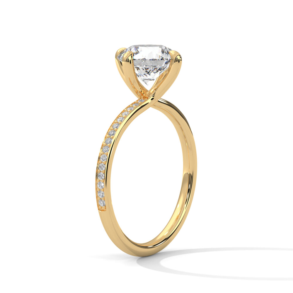 1.1 CT Round Lab Grown Eco Friendly Diamond Engagement Ring - Image 3