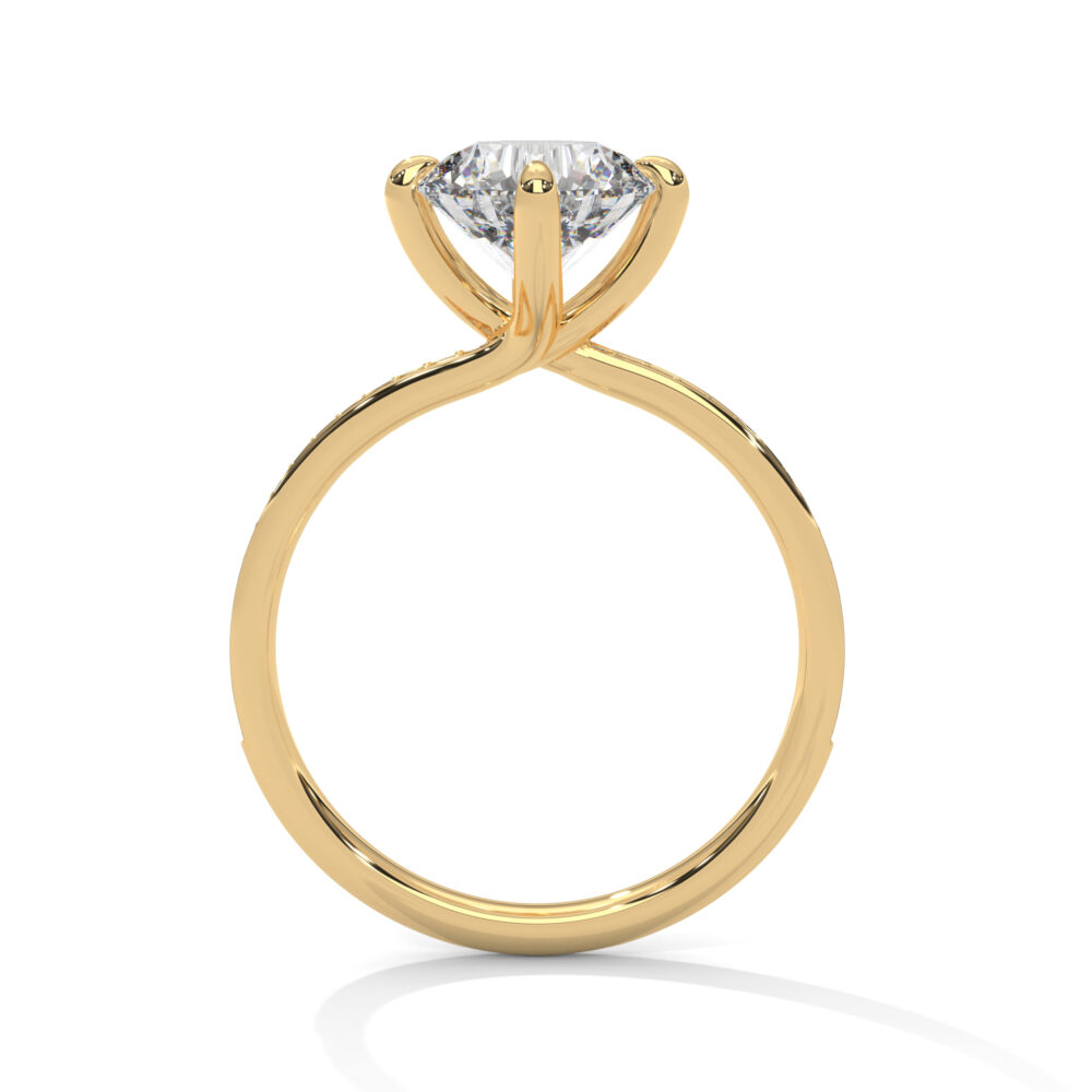 1.1 CT Round Lab Grown Eco Friendly Diamond Engagement Ring - Image 2