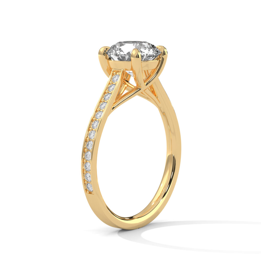 2 CT Round Lab Grown Diamond Engagement Ring - Image 2
