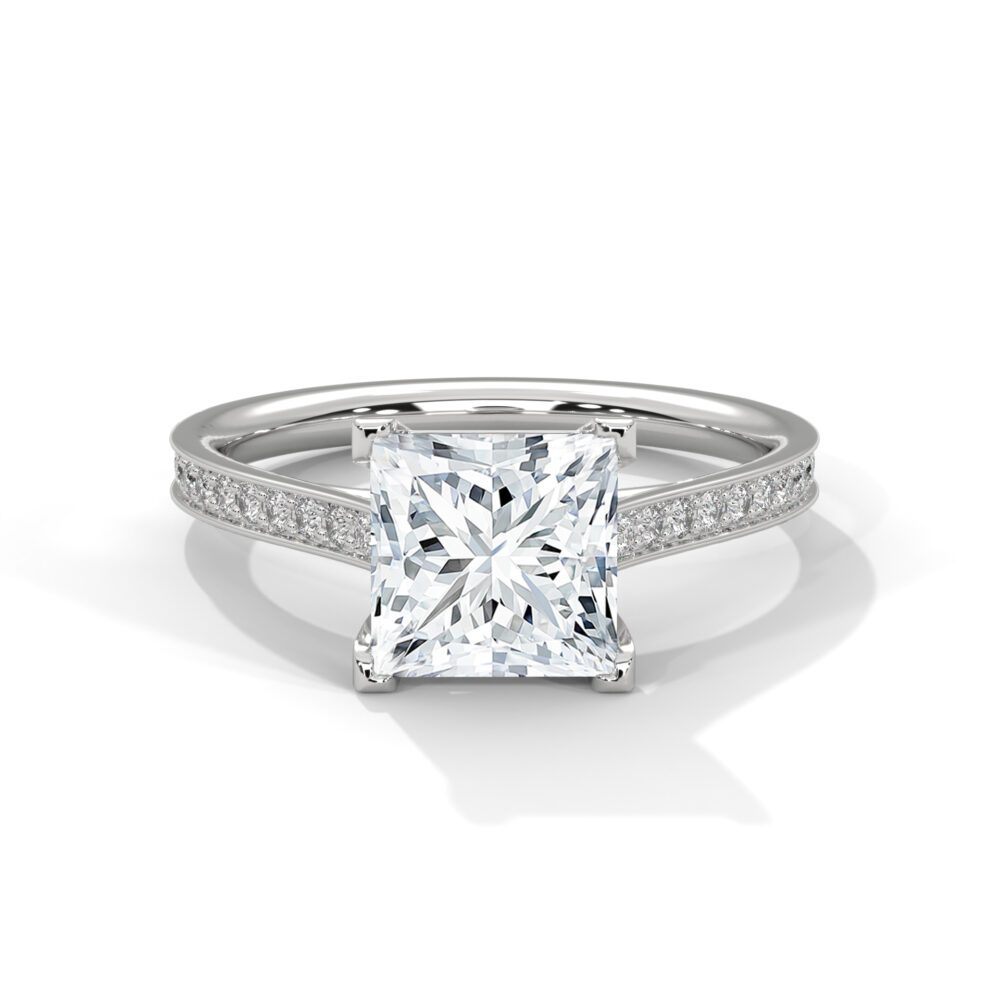 1 CT Princess Cut Lab Diamond Engagement Ring for Women