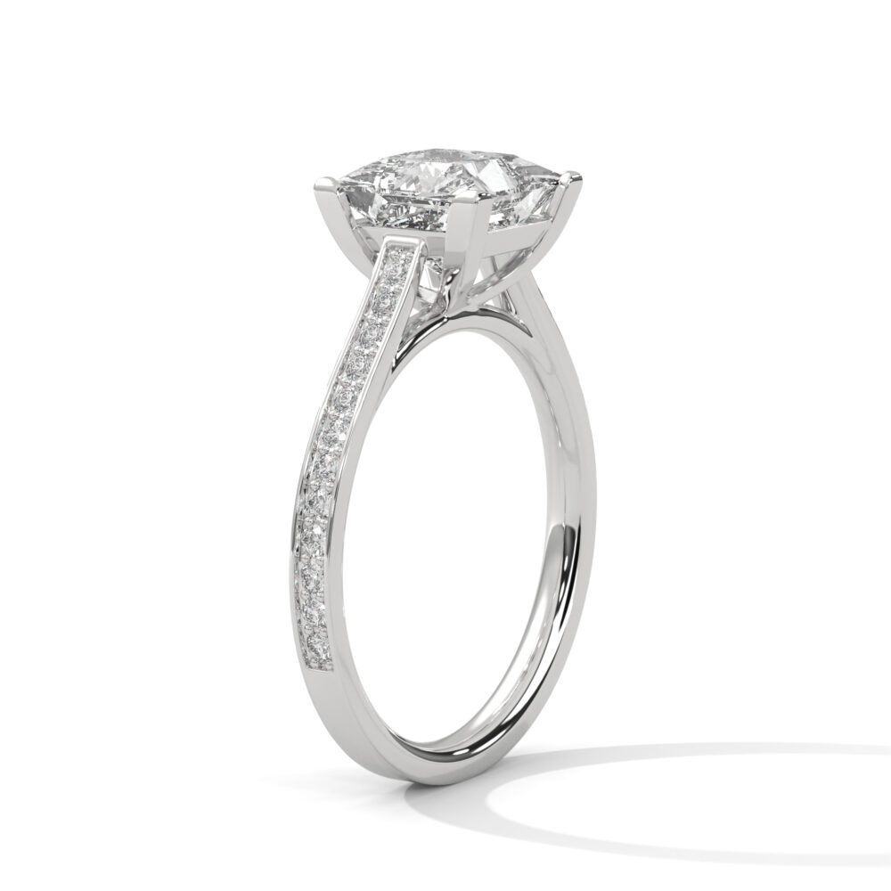 1 CT Princess Cut Lab Diamond Engagement Ring for Women - Image 2