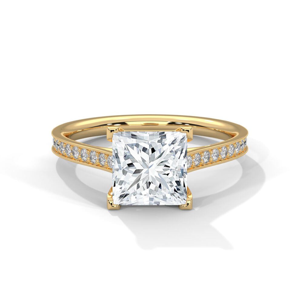 1 CT Princess Cut Lab Diamond Engagement Ring for Women - Image 9