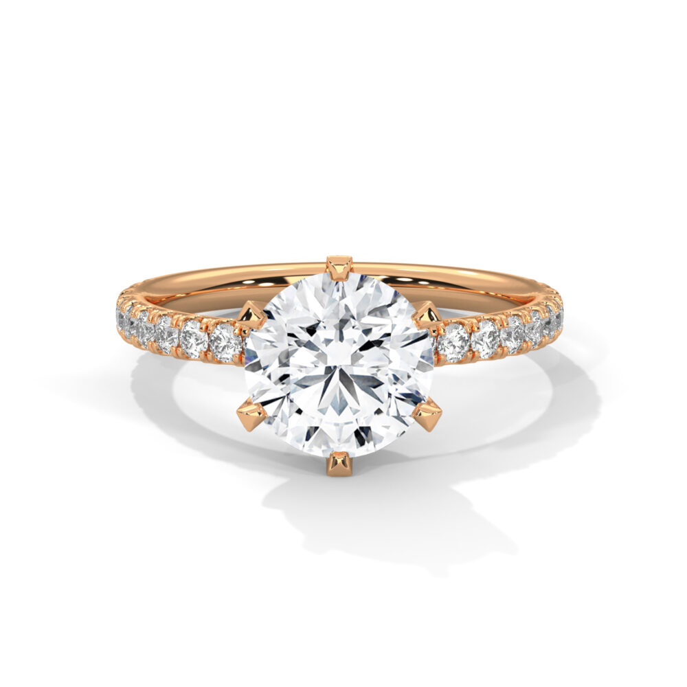 1 CT Round Lab Grown Diamond Engagement Ring - Image 4