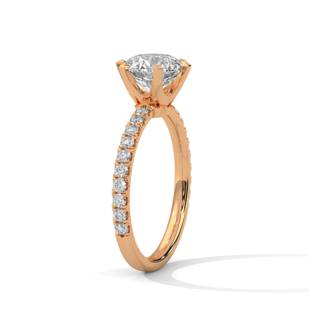 1 CT Round Lab Grown Diamond Engagement Ring - Image 5