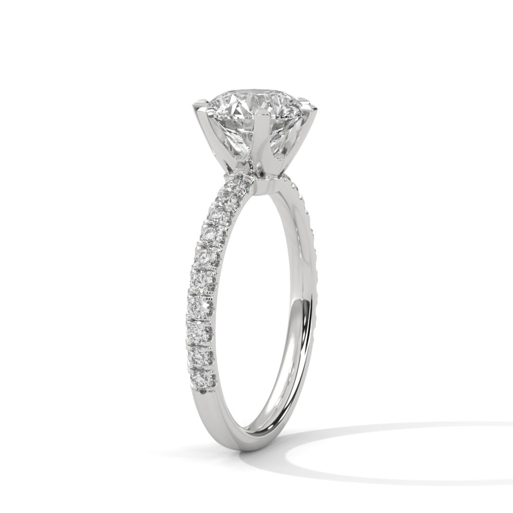 1 CT Round Lab Grown Diamond Engagement Ring - Image 3
