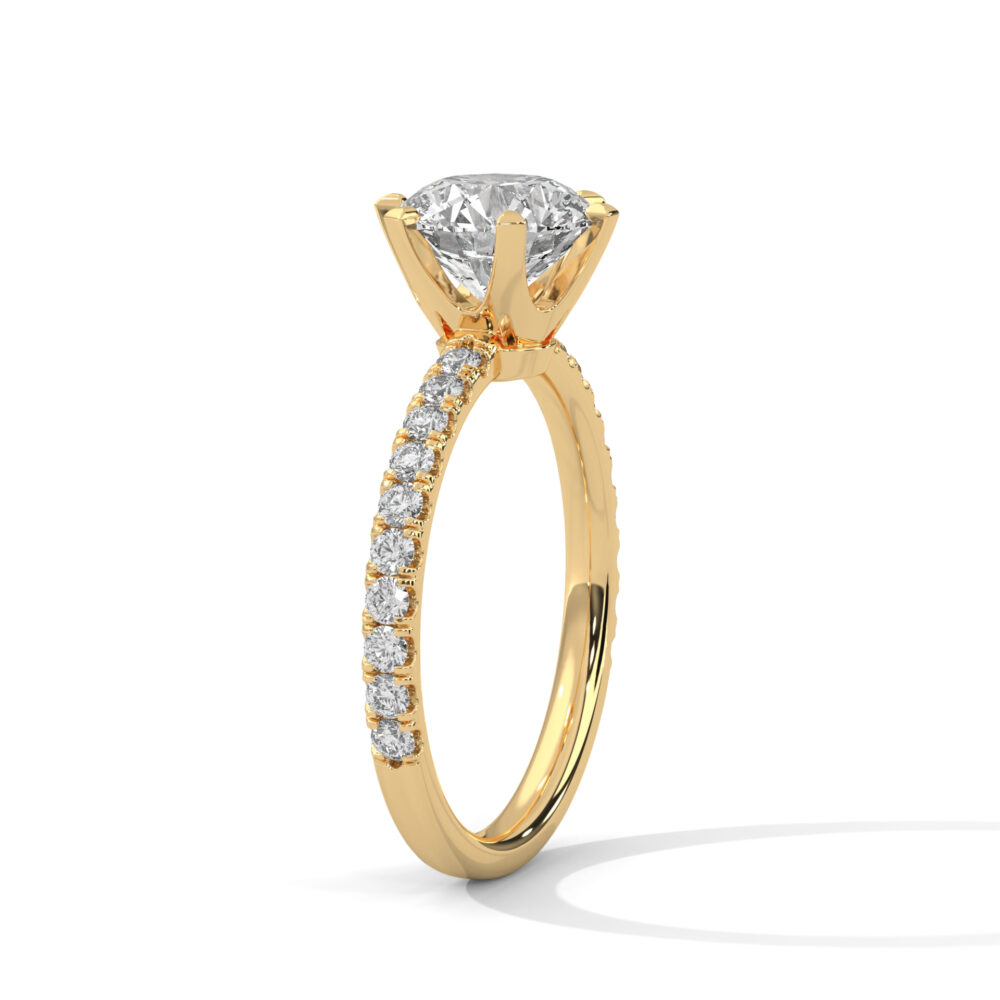 1 CT Round Lab Grown Diamond Engagement Ring - Image 7
