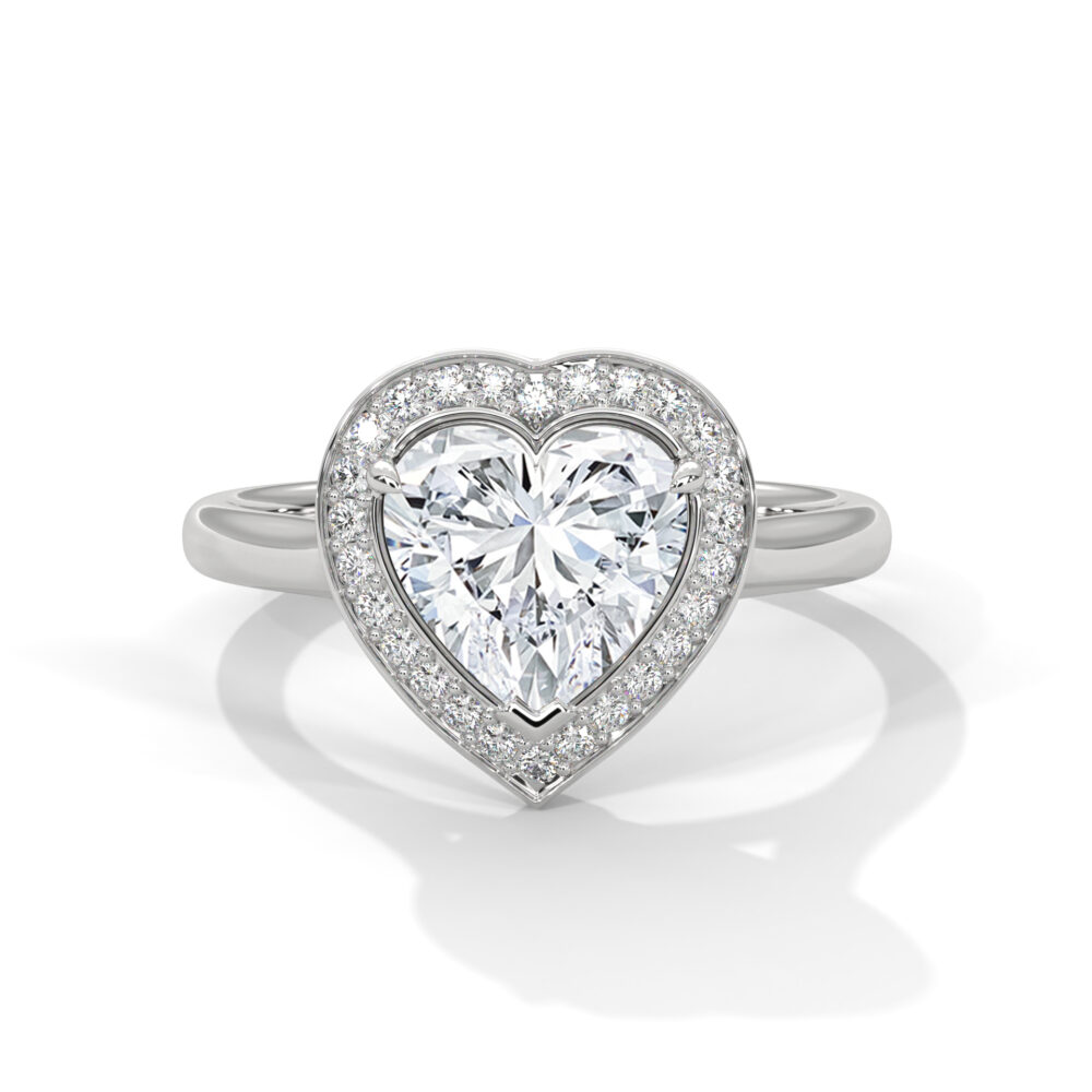 1 CT Heart Lab Grown Diamond Engagement Ring for Women
