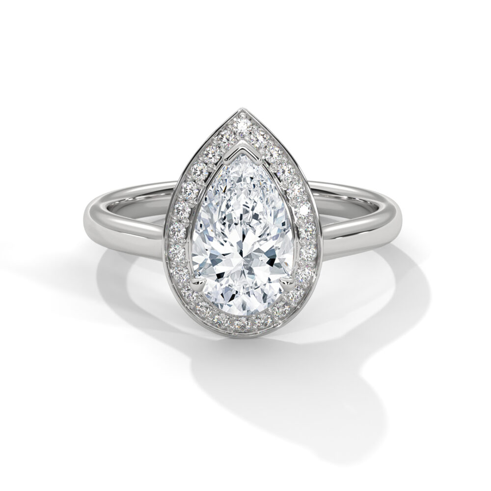 2 CT Pear Cut Lab Grown Diamond Engagement Ring for Women