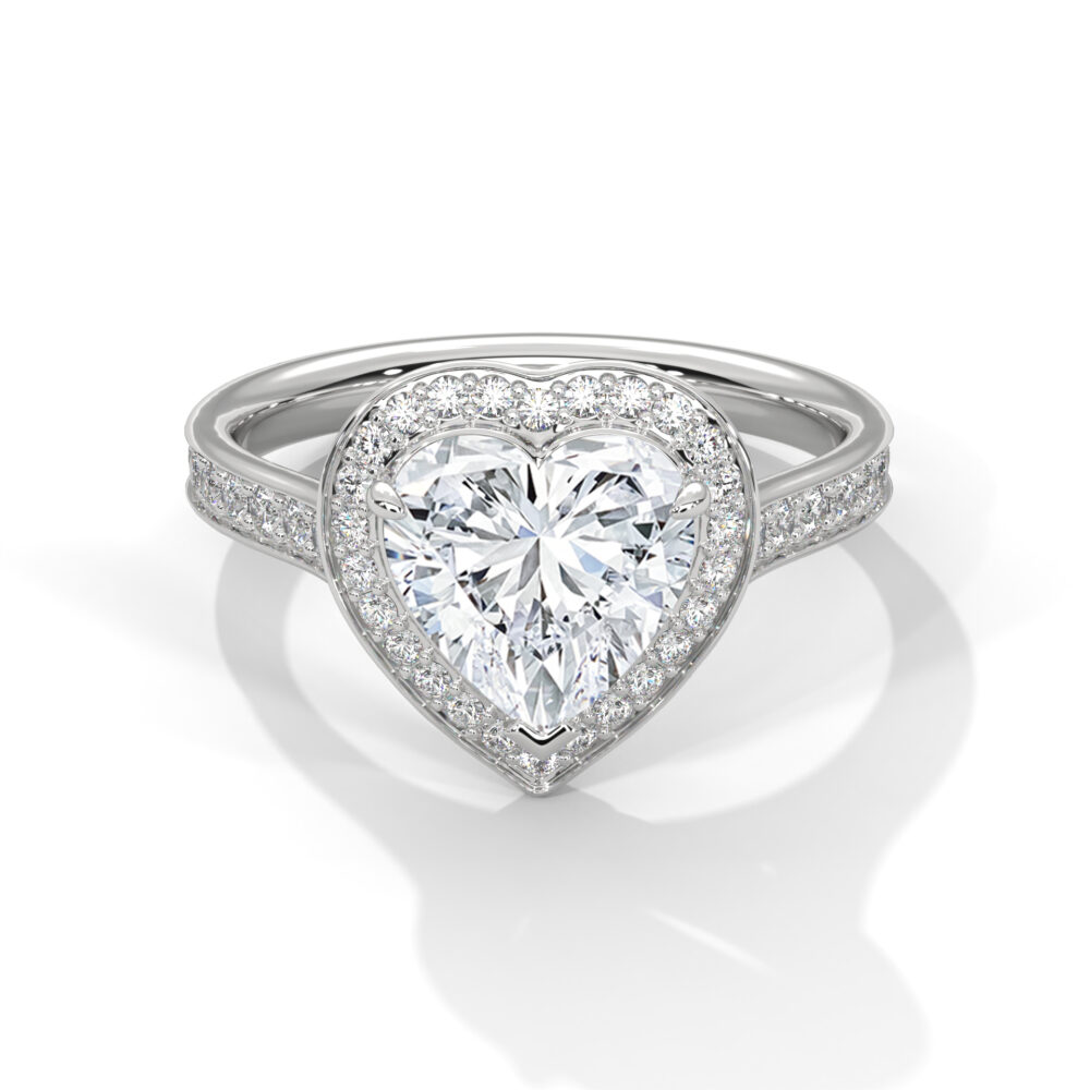 1.5 CT Heart Lab Grown Diamond Engagement Ring for Women