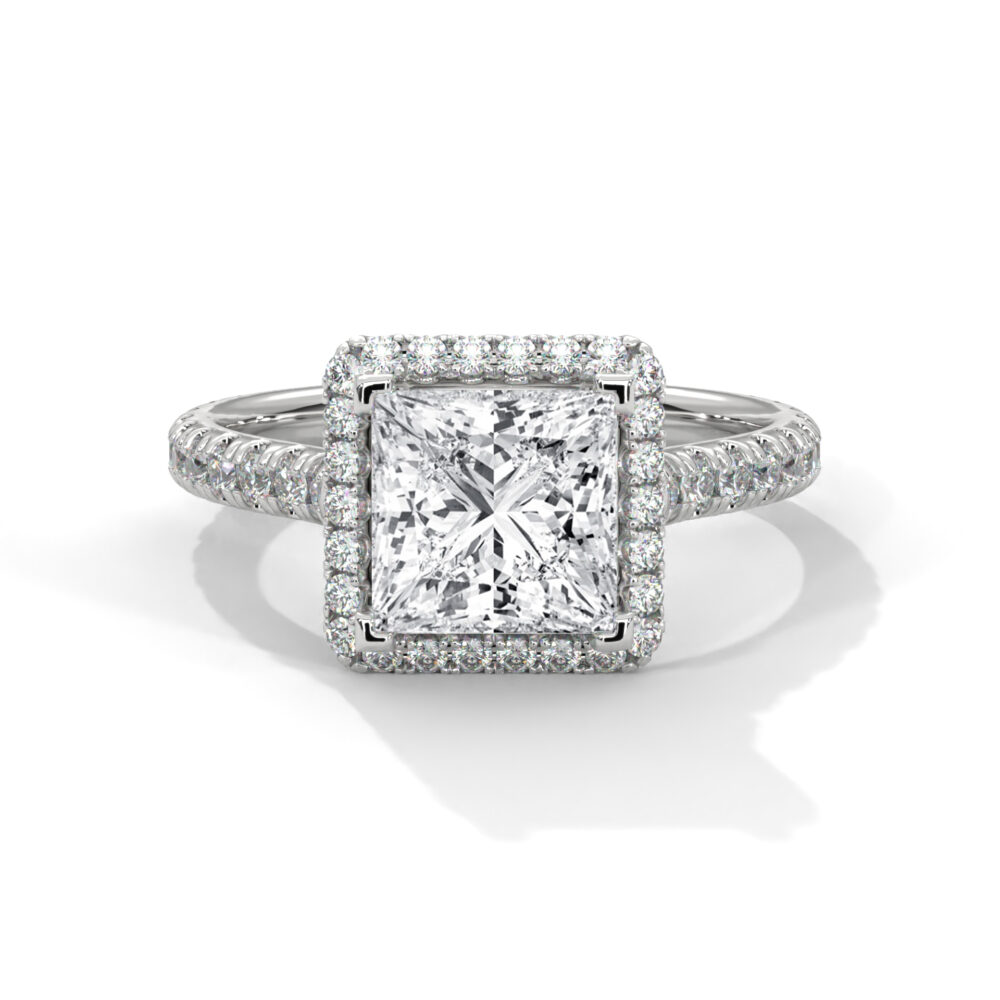 1.5 CT Princess Cut Lab Diamond Engagement Ring for Women
