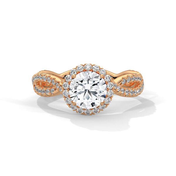 1 CT Round Lab Grown Eco Friendly Diamond Engagement Ring - Image 5