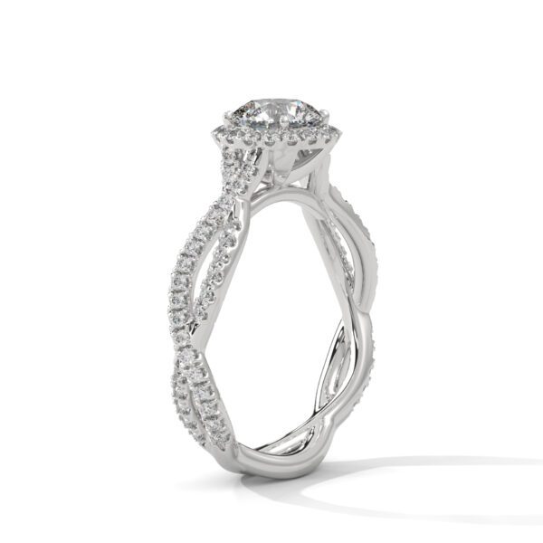 1 CT Round Lab Grown Eco Friendly Diamond Engagement Ring - Image 3