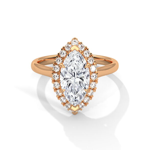 2 CT Marquise Lab Grown Eco Friendly Diamond Engagement Ring - Image 5