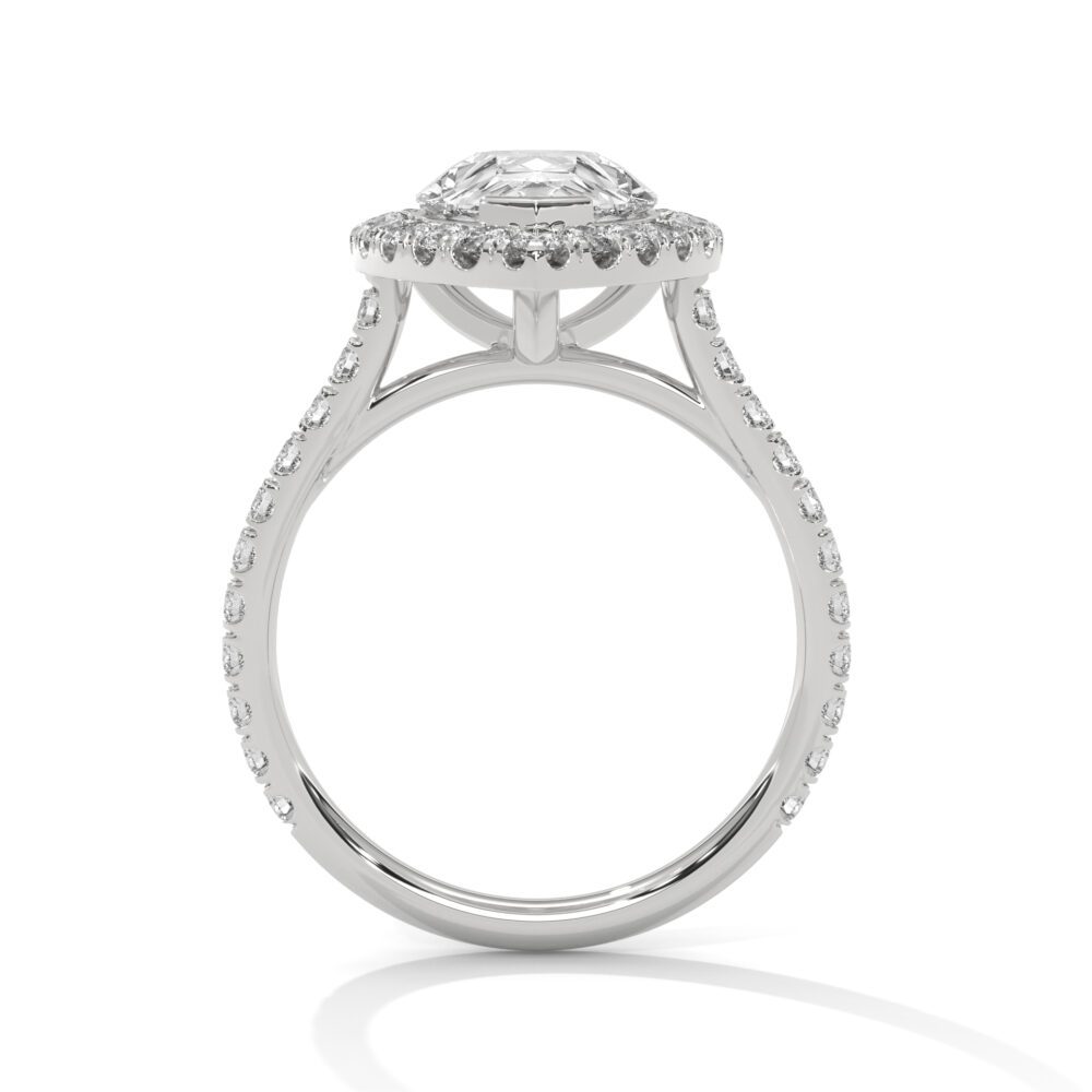 1 CT Pear Cut Lab Grown Diamond Engagement Ring for Women - Image 3