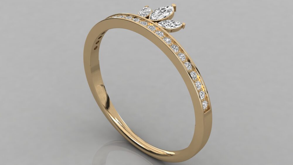 Marquise Lab Grown Diamond Wedding Band - Image 3