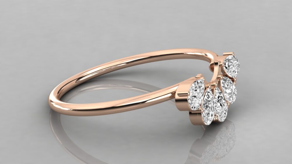 Pear Cut Lab Grown Diamond Wedding Band - Image 5