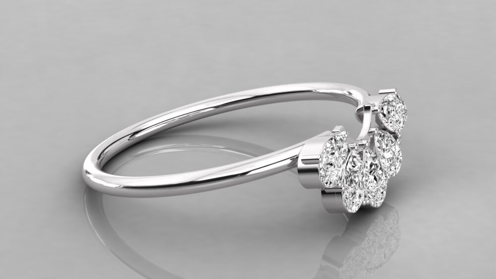 Pear Cut Lab Grown Diamond Wedding Band - Image 2