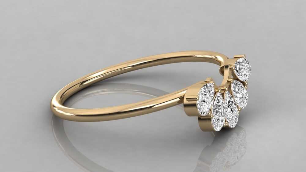 Pear Cut Lab Grown Diamond Wedding Band - Image 8