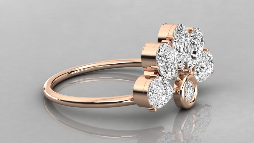 Pear Brilliant Cut Lab Grown Diamond Wedding Band - Image 9