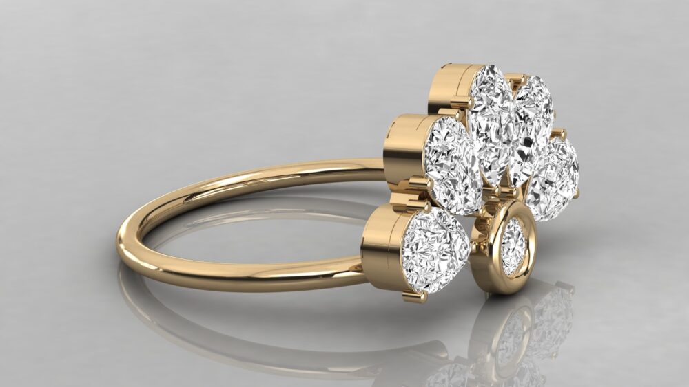 Pear Brilliant Cut Lab Grown Diamond Wedding Band - Image 6
