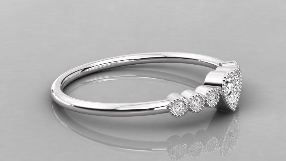 Heart and Round Lab Grown Diamond Engagement Ring - Image 6