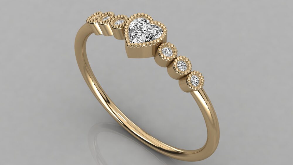 Heart and Round Lab Grown Diamond Engagement Ring - Image 8